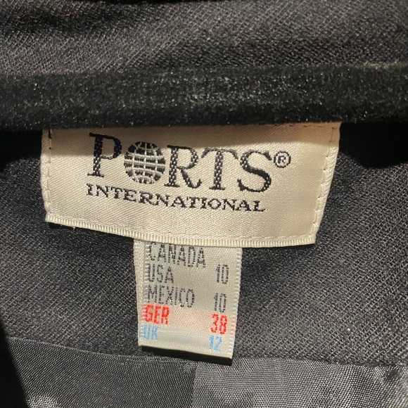 Vintage Black Wool Jacket / Coat from Ports International - Picture 2 of 11